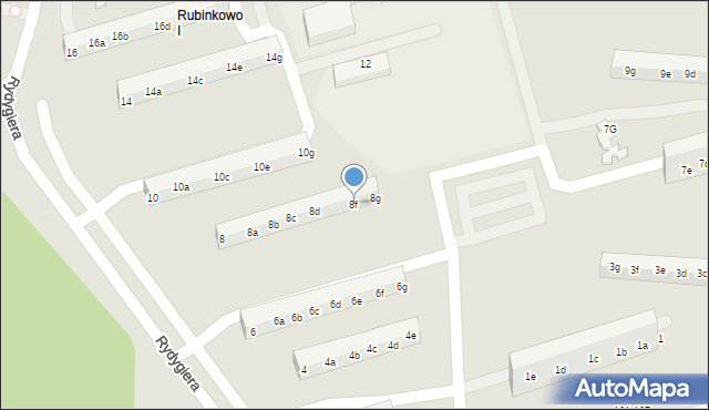 Toruń, Rydygiera Ludwika, 8f, mapa Torunia