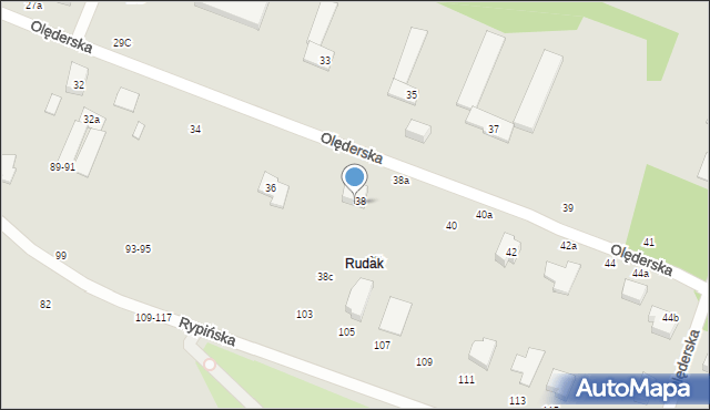 Toruń, Rypińska, 101, mapa Torunia