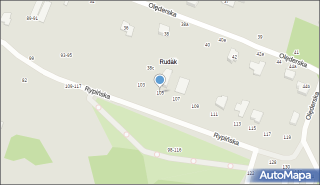 Toruń, Rypińska, 105, mapa Torunia