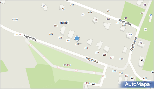 Toruń, Rypińska, 109, mapa Torunia