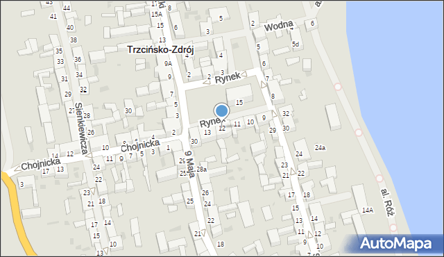 Trzcińsko-Zdrój, Rynek, 12, mapa Trzcińsko-Zdrój