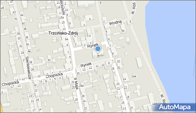 Trzcińsko-Zdrój, Rynek, 15, mapa Trzcińsko-Zdrój