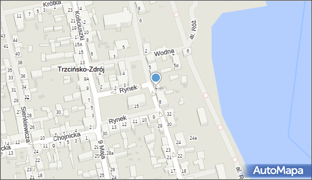 Trzcińsko-Zdrój, Rynek, 7, mapa Trzcińsko-Zdrój