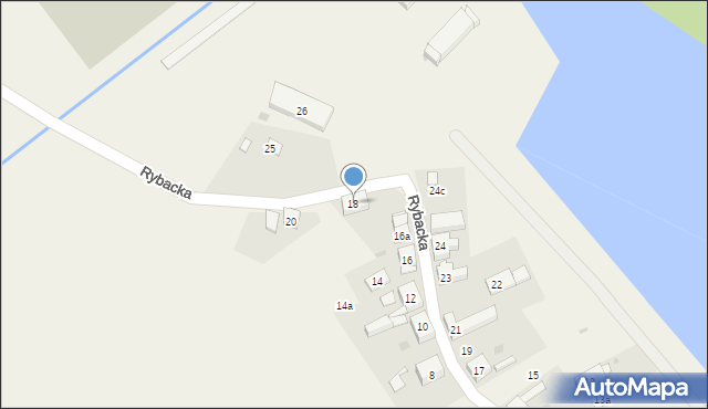 Trzebież, Rybacka, 18, mapa Trzebież