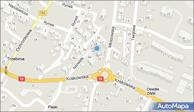 Trzebinia, Rynek, 10a, mapa Trzebinia