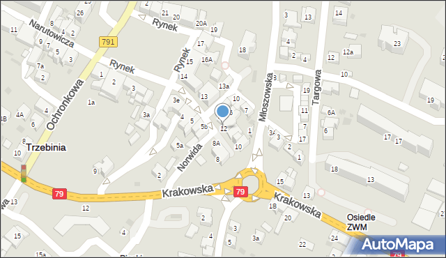 Trzebinia, Rynek, 12, mapa Trzebinia