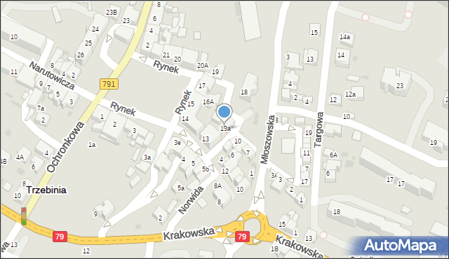 Trzebinia, Rynek, 13a, mapa Trzebinia