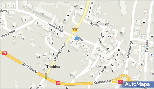 Trzebinia, Rynek, 2, mapa Trzebinia