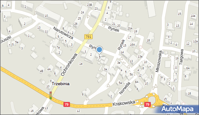 Trzebinia, Rynek, 3, mapa Trzebinia