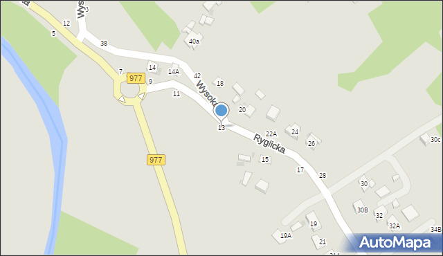 Tuchów, Ryglicka, 13, mapa Tuchów