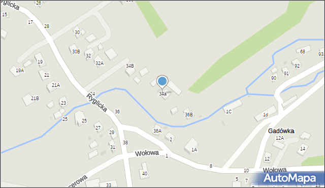 Tuchów, Ryglicka, 34a, mapa Tuchów