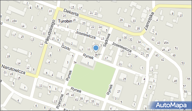 Turobin, Rynek, 15, mapa Turobin