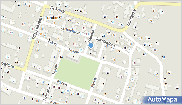 Turobin, Rynek, 17, mapa Turobin