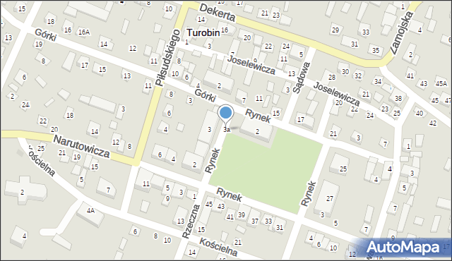 Turobin, Rynek, 3a, mapa Turobin