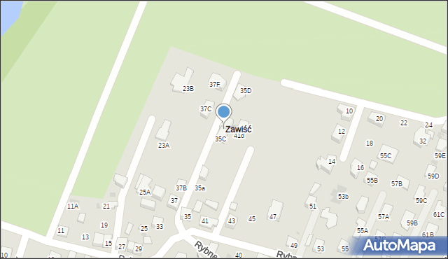 Tychy, Rybna, 35E, mapa Tychów