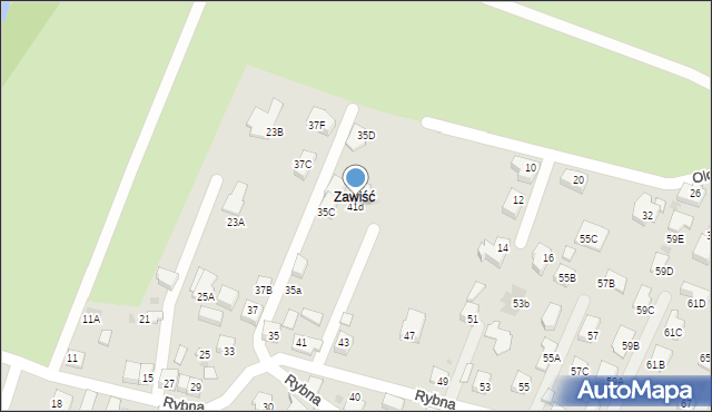 Tychy, Rybna, 41d, mapa Tychów