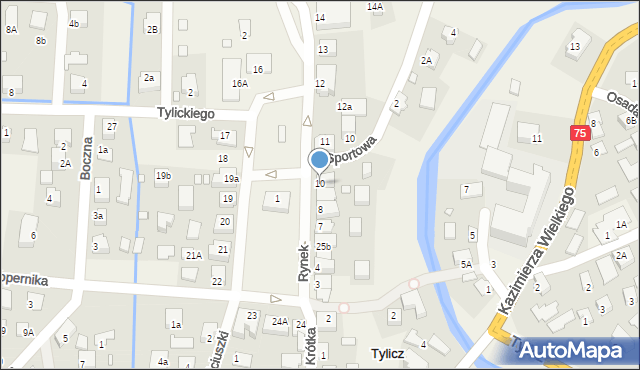 Tylicz, Rynek, 10, mapa Tylicz