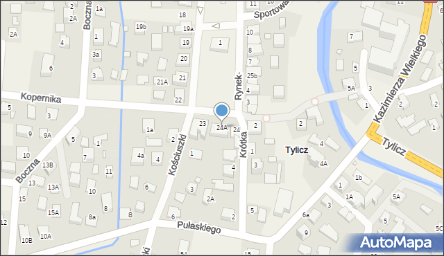 Tylicz, Rynek, 24A, mapa Tylicz