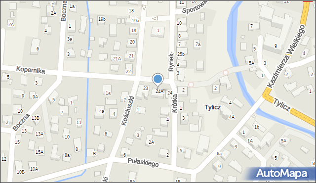 Tylicz, Rynek, 25, mapa Tylicz