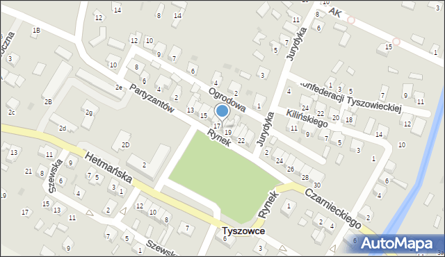 Tyszowce, Rynek, 18, mapa Tyszowce