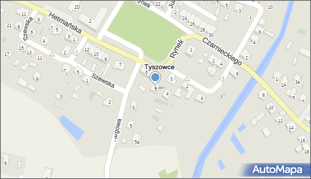 Tyszowce, Rynek, 5, mapa Tyszowce