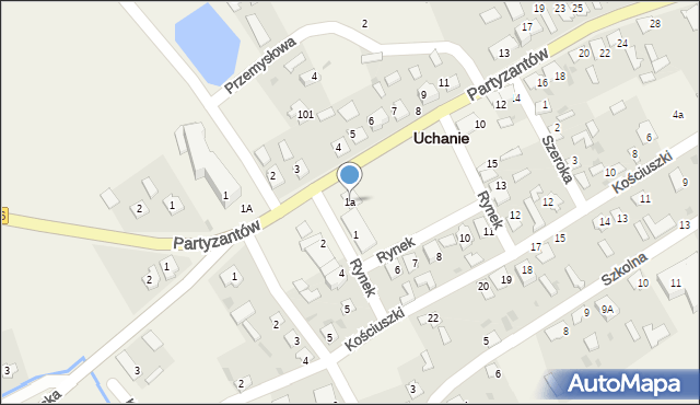 Uchanie, Rynek, 1a, mapa Uchanie