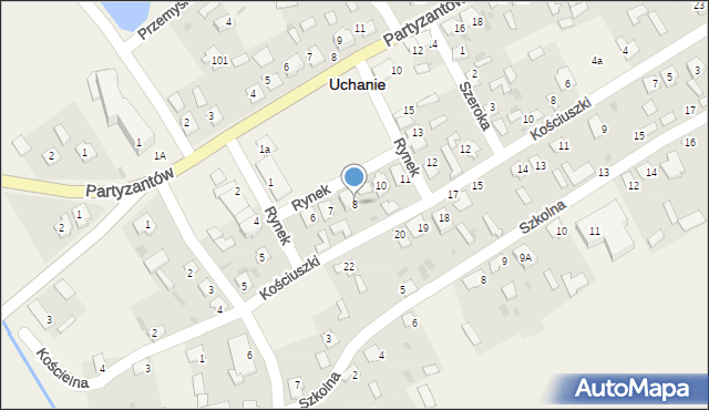 Uchanie, Rynek, 8, mapa Uchanie