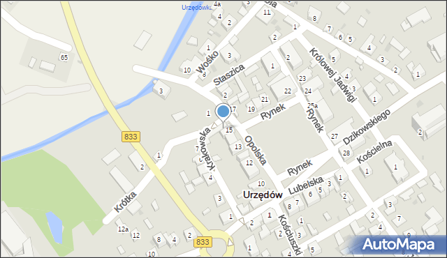 Urzędów, Rynek, 16, mapa Urzędów