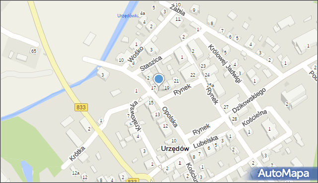 Urzędów, Rynek, 18, mapa Urzędów