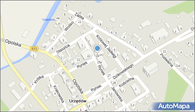 Urzędów, Rynek, 24, mapa Urzędów