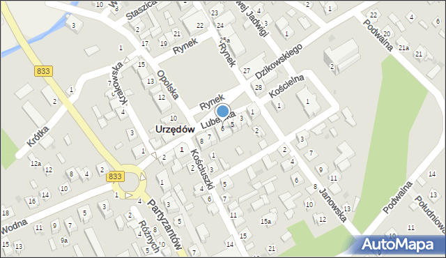 Urzędów, Rynek, 6, mapa Urzędów