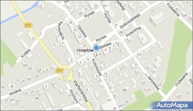 Urzędów, Rynek, 8, mapa Urzędów