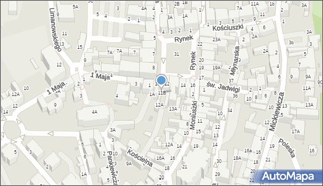 Wałbrzych, Rynek, 11B, mapa Wałbrzycha