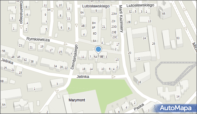 Warszawa, Rymkiewicza Franciszka, 5, mapa Warszawy