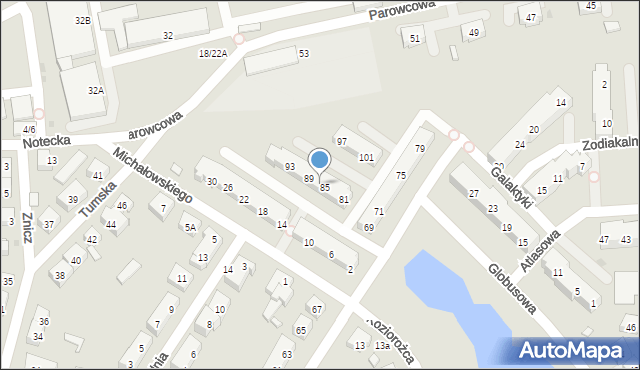 Warszawa, Rybnicka, 87, mapa Warszawy