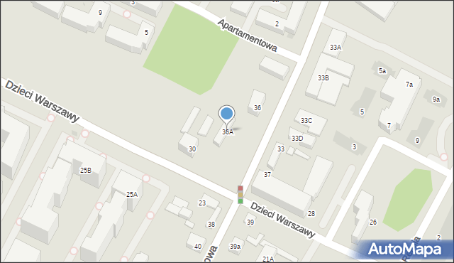 Warszawa, Ryżowa, 36A, mapa Warszawy