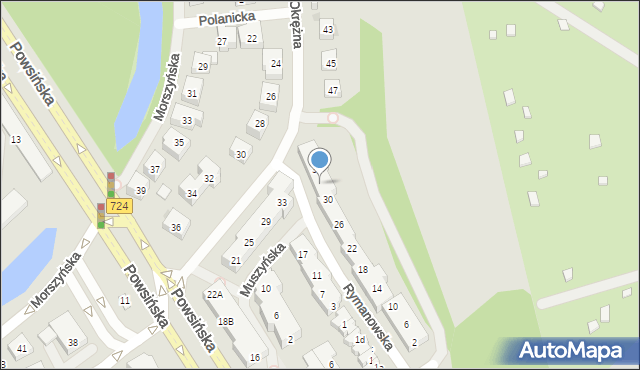 Warszawa, Rymanowska, 32, mapa Warszawy