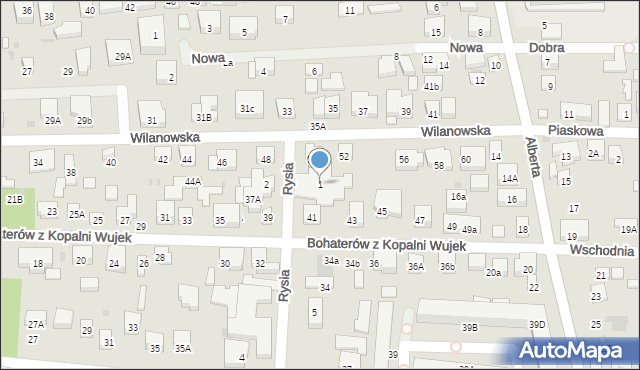 Warszawa, Rysia, 1, mapa Warszawy
