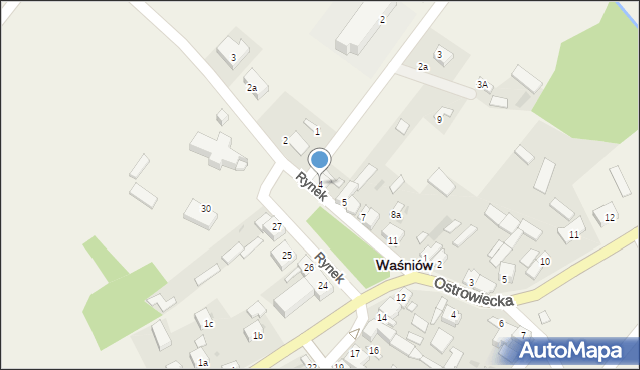 Waśniów, Rynek, 4, mapa Waśniów