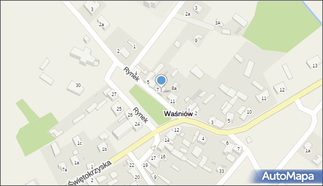 Waśniów, Rynek, 8, mapa Waśniów