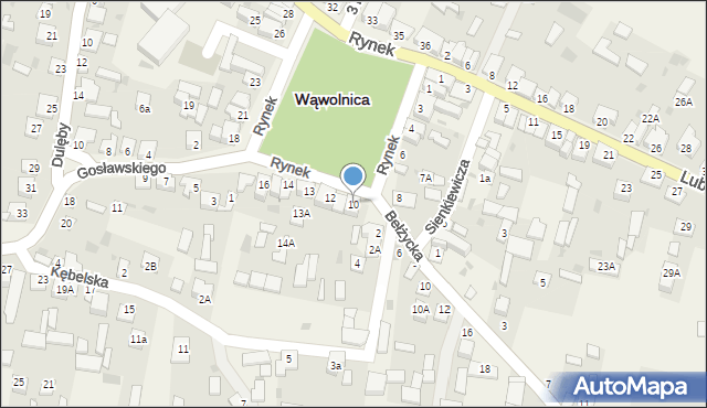 Wąwolnica, Rynek, 10, mapa Wąwolnica