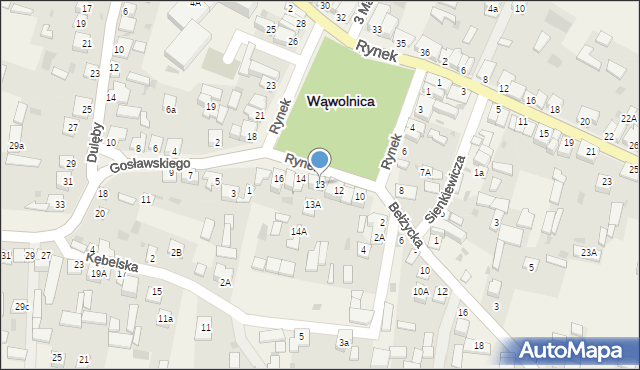 Wąwolnica, Rynek, 13, mapa Wąwolnica