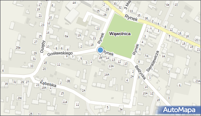 Wąwolnica, Rynek, 16, mapa Wąwolnica