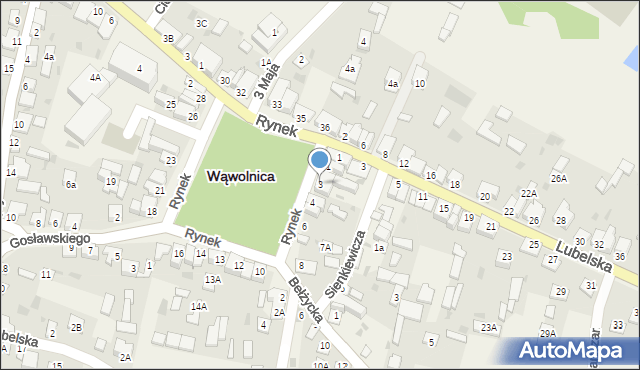 Wąwolnica, Rynek, 3, mapa Wąwolnica