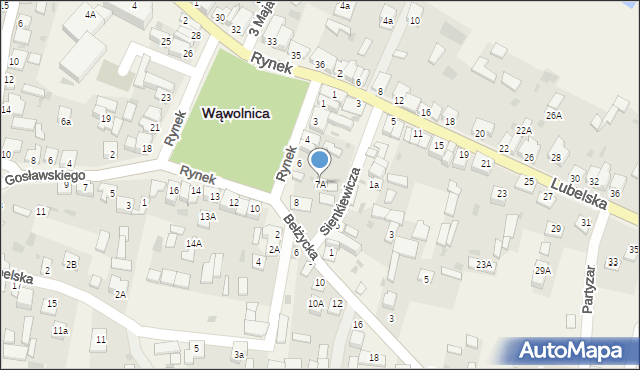 Wąwolnica, Rynek, 7A, mapa Wąwolnica