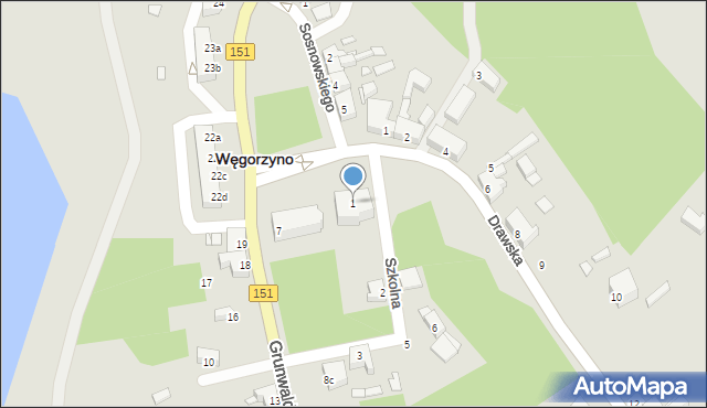 Węgorzyno, Rynek, 1, mapa Węgorzyno