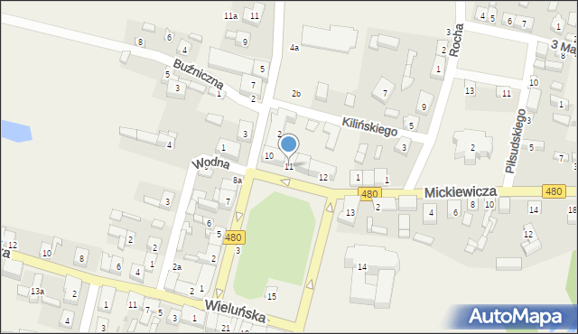 Widawa, Rynek Kościuszki Tadeusza, gen., 11, mapa Widawa