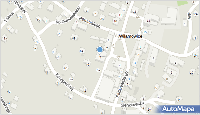 Wilamowice, Rynek, 5, mapa Wilamowice