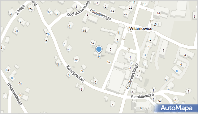 Wilamowice, Rynek, 6, mapa Wilamowice