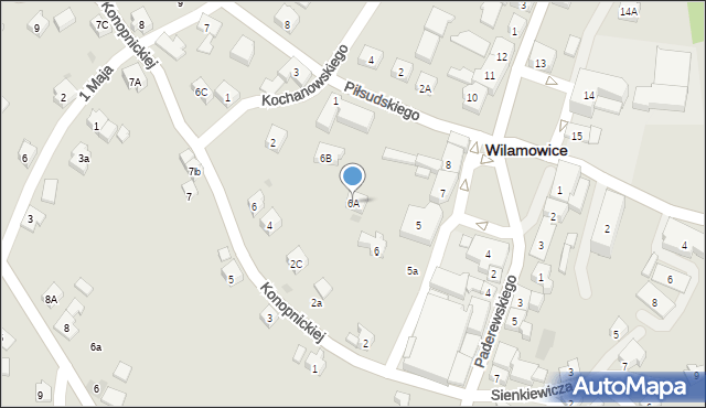Wilamowice, Rynek, 6A, mapa Wilamowice
